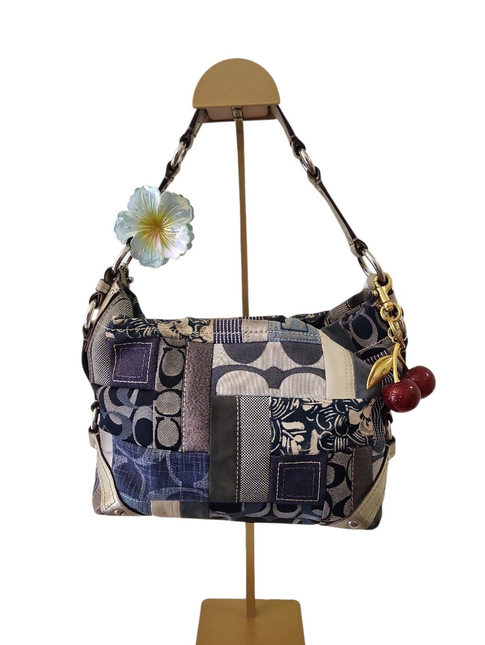 Coach Y2K  Carly denim patchwork Soho shoulder bag  metallic trim
